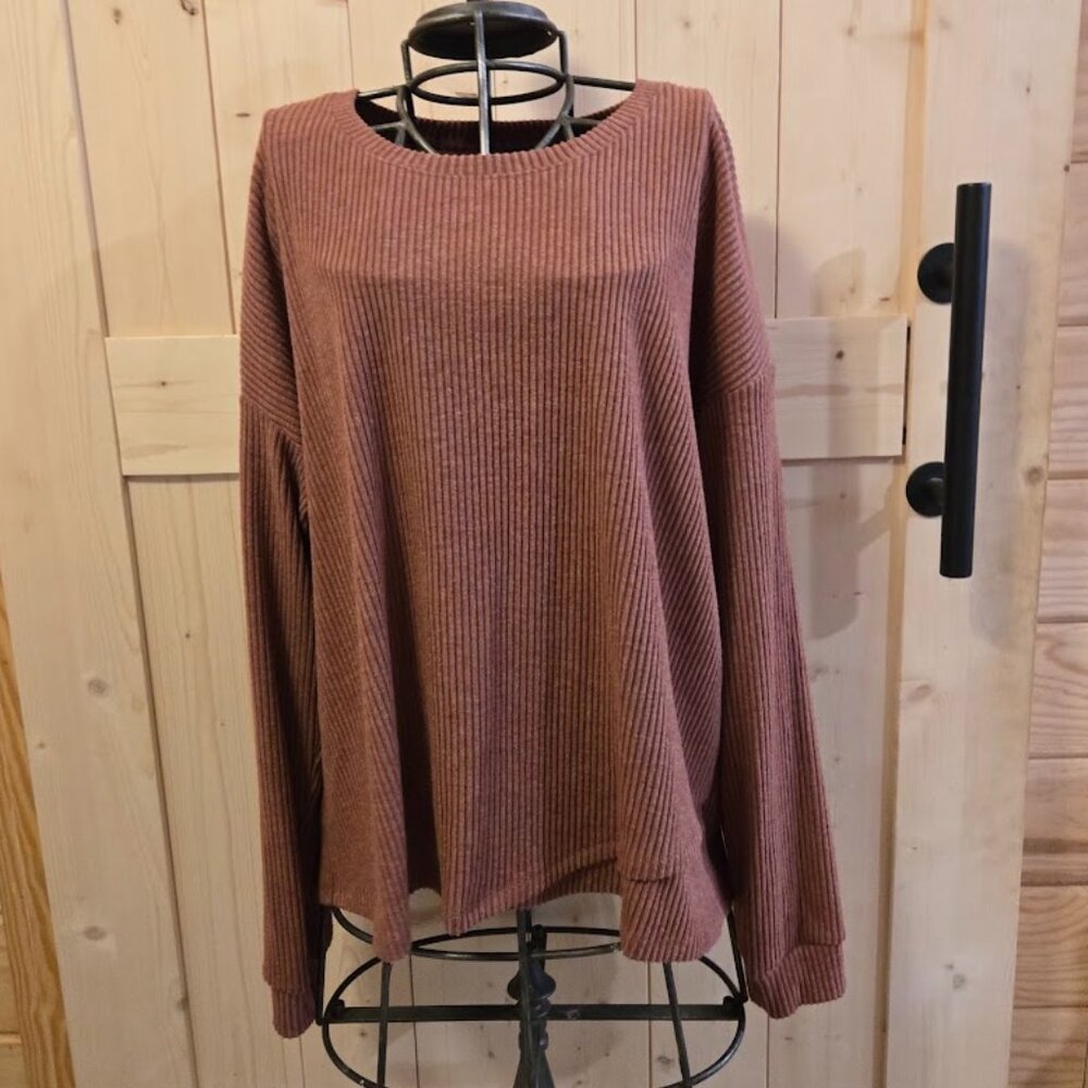 Brown Ribbed Sweater